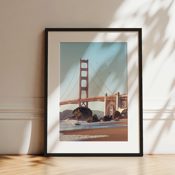 San Francisco, Golden Gate Bridge, USA, Kunstdruck, 30x40cm, ungerahmt