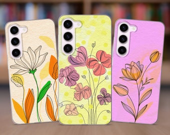Flowers Phone Case fits Samsung S26 S25 S24 FE S23 Plus S22 S21 S20 FE fit Samsung A56 A53 A52s A36 A15 A14 A26 A16 A35 A55 A17