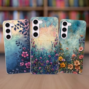 Floral Phone Case fits Samsung S25 S24 FE S23 Plus S22 S21 S20 FE fit Samsung A56 A53 A52s A36 A15 A14 A26 A16 A35 A55