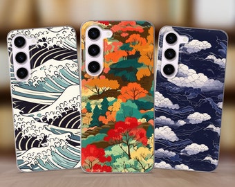 Nature Japan Asian Phone Case past Samsung S25 S24 FE S23 Plus S22 S21 S20 FE fit Samsung A56 A53 A52s A36 A15 A14 A26 A16 A35 A55 A17