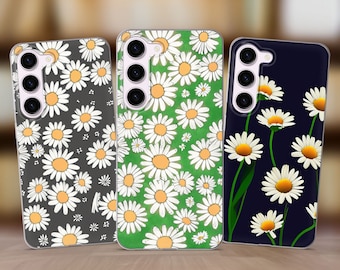 Daisy Flowers Phone Case fits Samsung S25 S24 FE S23 Plus S22 S21 S20 FE fit Samsung A56 A53 A52s A36 A15 A14 A26 A16 A35 A55 A17