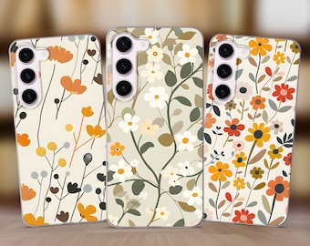 Floral Phone Case fits Samsung S25 S24 FE S23 Plus S22 S21 S20 FE fit Samsung A56 A53 A52s A36 A15 A14 A26 A16 A35 A55 A17