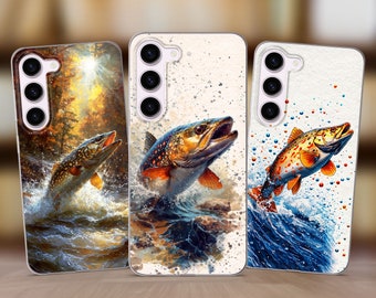 Fishermen Phone Case Fish Cover fits Samsung S25 S24 FE S23 Plus S22 S21 S20 FE fit Samsung A56 A53 A52s A36 A15 A14 A26 A16 A35 A55 A17