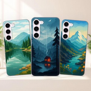 Mountain Landscape Phone Case fits Samsung S25 S24 FE S23 Plus S22 S21 S20 FE fit Samsung A55 A54 A53 A36 A35 A34 A16 A15 A14 A26 A56