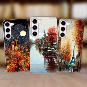 Travel Designs Painting Phone Case fits Samsung S25 S24 FE S23 Plus S22 S21 S20 FE fit Samsung A56 A53 A52s A36 A15 A14 A26 A16 A35 A55 A17