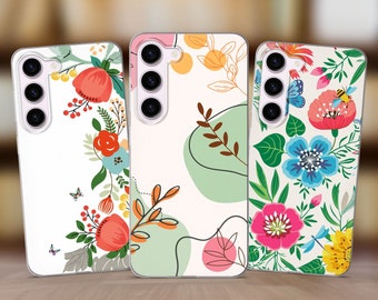Boho Aesthetic Leaf Phone Case fits Samsung S25 S24 FE S23 Plus S22 S21 S20 FE fit Samsung A56 A53 A52s A36 A15 A14 A26 A16 A35 A55 A17