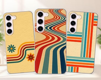 Retro Stripes Case fits Samsung S25 S24 FE S23 Plus S22 S21 S20 FE fit Samsung A56 A55 A54 A53 A36 A35 A34 A16 A15 A14 A26 A17