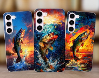 Fishermen Phone Case Fish Cover fits Samsung S25 S24 FE S23 Plus S22 S21 S20 FE fit Samsung A56 A53 A52s A36 A15 A14 A26 A16 A35 A55 A17