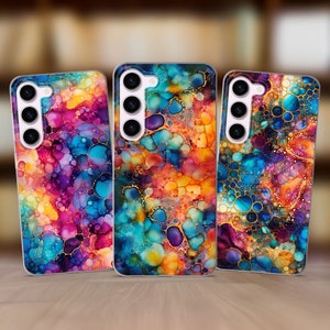 Holografisch zijn print Bubble Case Cover past Samsung S25 S24 FE S23 Plus S22 S21 S20 FE fit Samsung A56 A53 A52s A36 A15 A14 A26 A16 A35 A55