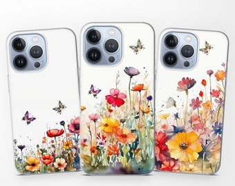 Frühling Schmetterlinge Blumen auf Handy Hülle für iPhone 15 Pro Max 14 13 Pro 12 11 für Pixel 8 8A 7 Pro 6 für Huawei Mate 40 30 pro P50 P40 P9