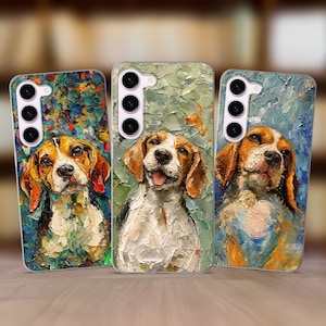 Dog Oil Painting Picture Phone Case fits Samsung S24 Ultra S23 Plus S22 S21 S20 FE fit Samsung A56 A53 A52s A36 A15 A14 A26 A12 A35 A55 A05