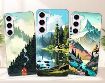 Mountain Phone Case fits Samsung S25 S24 FE S23 Plus S22 S21 S20 FE fit Samsung A56 A53 A52s A36 A15 A14 A26 A16 A35 A55 A17