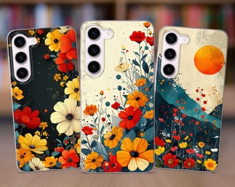 Flowers Phone Case fits Samsung S25 S24 FE S23 Plus S22 S21 S20 FE fit Samsung A56 A53 A52s A36 A15 A14 A26 A16 A35 A55 A17