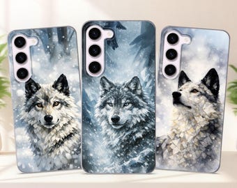 Winter Wildlife Cover fits Samsung S25 FE, S24, S23, S22, S21, S20, fit Samsung A56, A55, A54, A53, A36, A35, A34, A17, A16, A15, A14, A26.