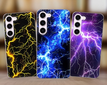 Lightning Electric Power Case Cover fits Samsung S26 S25 S24 S23 Plus S22 S21 S20 fit Samsung A56 A53 A52s A36 A15 A14 A26 A16 A35 A55 A17