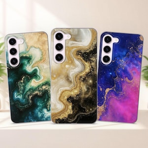 Luxury Marbled Gold Phone Case fits Samsung S25 S24 FE S23 Plus S22 S21 S20 FE fit Samsung A55 A54 A53 A36 A35 A34 A16 A15 A14 A26 A56