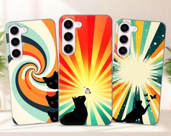 Retro Stripes Phone Case Aesthetic Cover fits Samsung S25 S24 FE S23 Plus S22 S21 S20 fit Samsung A56 A55 A54 A53 A36 A35 A34 A16 A15 A26