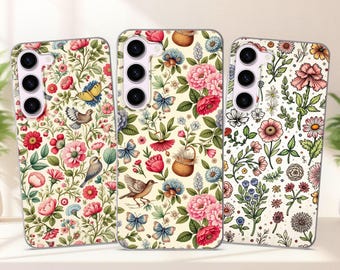 Floral Phone Case fits Samsung S26 S25 S24 FE S23 Plus S22 S21 S20 FE fit Samsung A55 A54 A53 A36 A35 A34 A16 A15 A14 A26 A56 A17