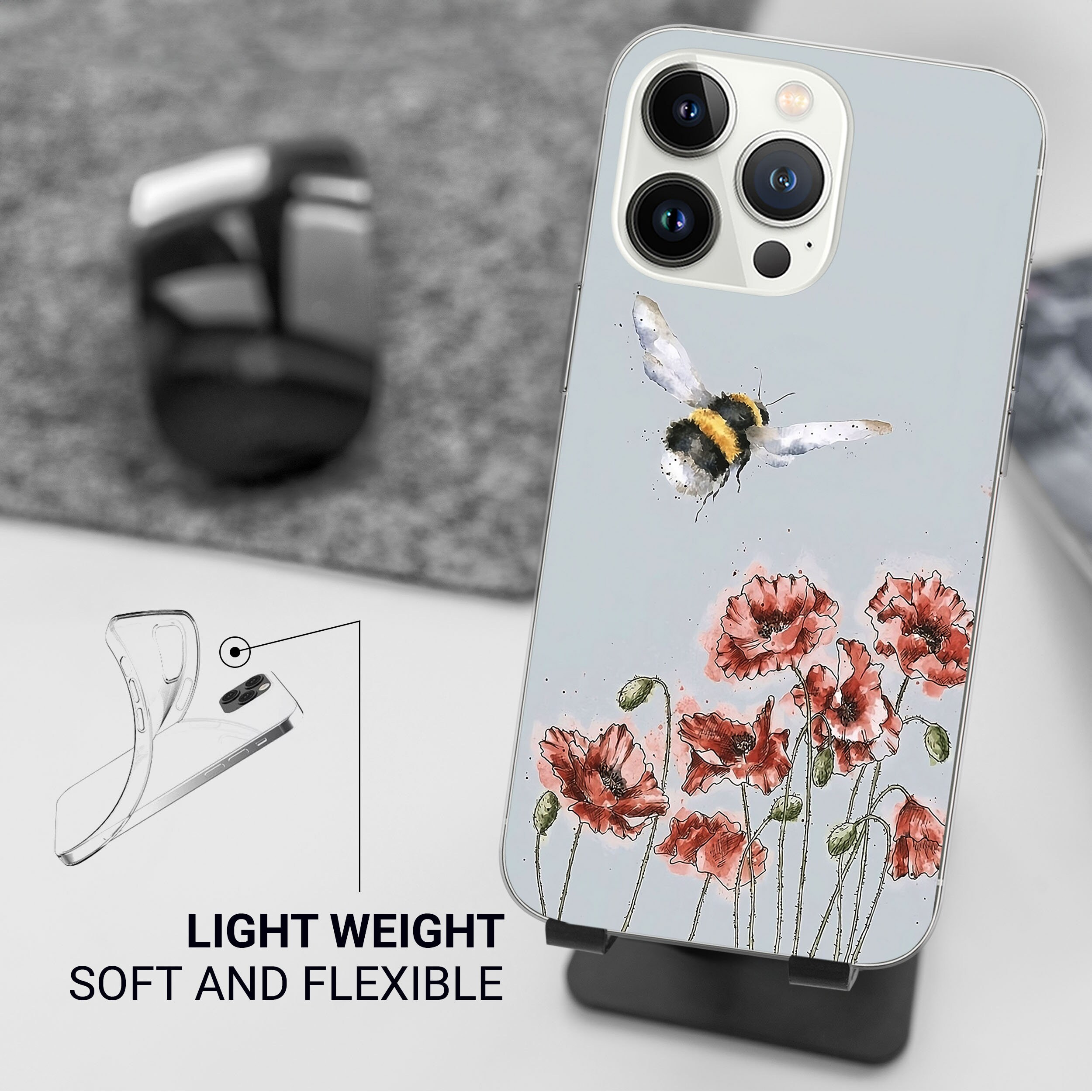 MMYAJT Hummel Handyhülle Für IPhone 15 – Lustiges Bienen-Motiv, Stoßfest Für Alle