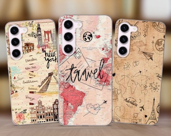 Travel Adventure Phone Case fits Samsung S25 S24 FE S23 Plus S22 S21 S20 FE fit Samsung A56 A53 A52s A36 A15 A14 A26 A16 A35 A55 A17