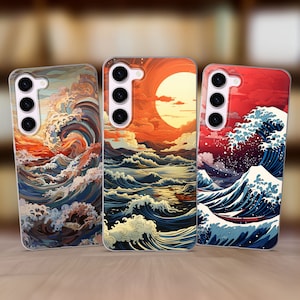 Waves Sea Phone Case fits Samsung S25 S24 FE S23 Plus S22 S21 S20 FE fit Samsung A56 A53 A52s A36 A15 A14 A26 A16 A35 A55