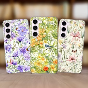 Spring Flowers Phone Case fits Samsung S25 S24 FE S23 Plus S22 S21 S20 FE fit Samsung A56 A53 A52s A36 A15 A14 A26 A16 A35 A55