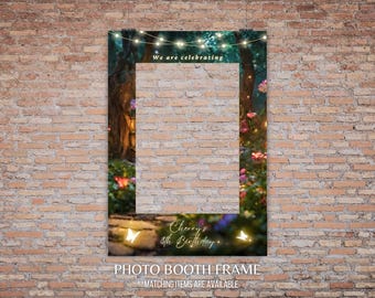 Cornice per foto di compleanno a tema fata: decorazioni per feste a tema foresta incantata (modello stampabile)