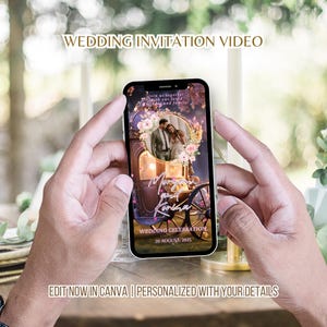 Animated Wedding Invitation Video Magical Fairytale Wedding Digital Invite Template Custom Electronic Wedding Video Invitation