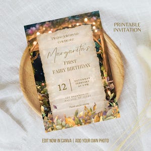 Secret Garden Geburtstagseinladung Vorlage Verzauberter Wald druckbare Einladung Fairy Garden Party-Einladung bearbeitbar Personalisierte einladen