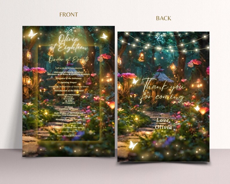 Enchanted Forest Birthday Program: Editable Magical Party Decor ...