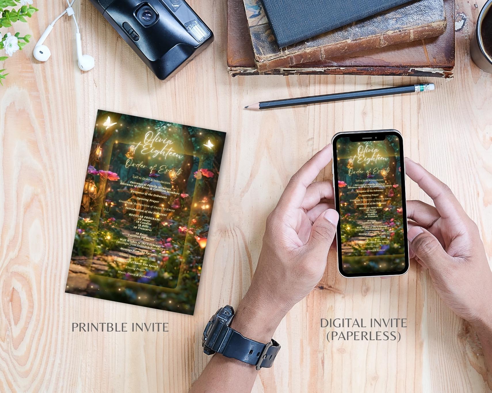 Enchanted Forest Birthday Program: Editable Magical Party Decor ...