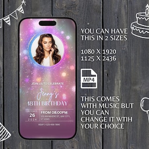 Rainbow Personalized Digital Video Invitation Editable Template