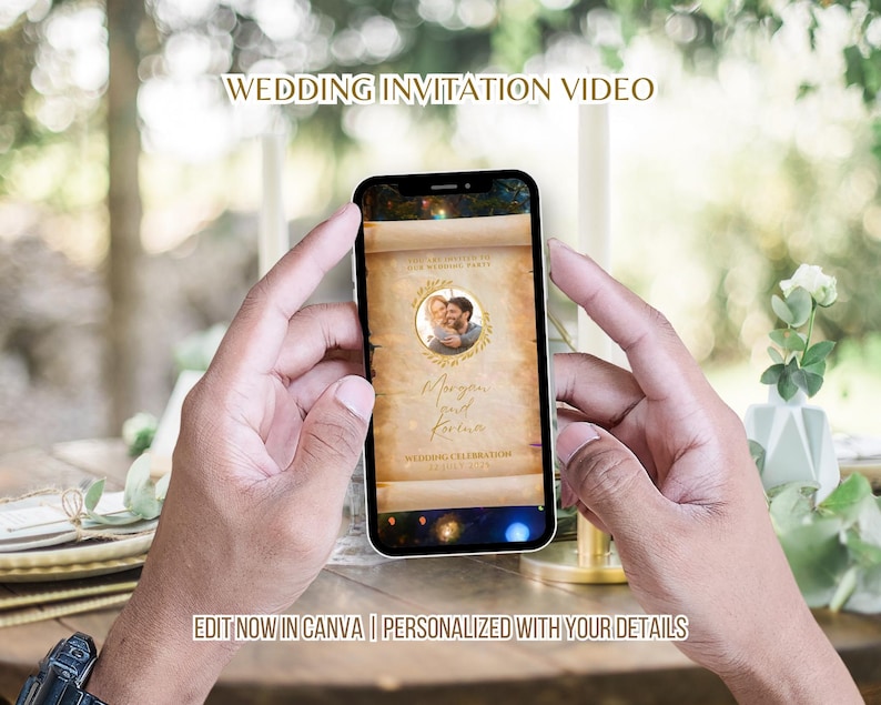 Fantasy Wedding Invitation Video Enchanted Mushroom Forest Theme Custom Digital Wedding Video Electronic Invite