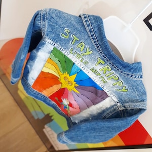 Op maat gemaakt, handbeschilderd kinder denim jasje
