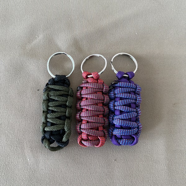 Paracord Key Fob double  cobra knot Key Chain dual color Handmade survival key chain