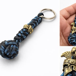 Paracord Keychain 550 with Monkey Fist Knot – Handmade EDC Keyring – Tactical Survival Accessory – Gift for Men