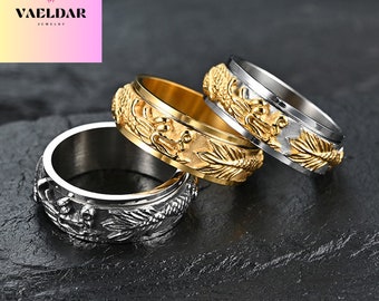 Rotatable dragon ring for men, Relaxing ring for woman, ring for stress relief ring, birthday gift, Handmade jewelry, gift for lover