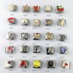 Italian Charms classic 9mm size limited,gold and stainless charm links ,Custom bracelet, Italian Charms,Charms With Sayings