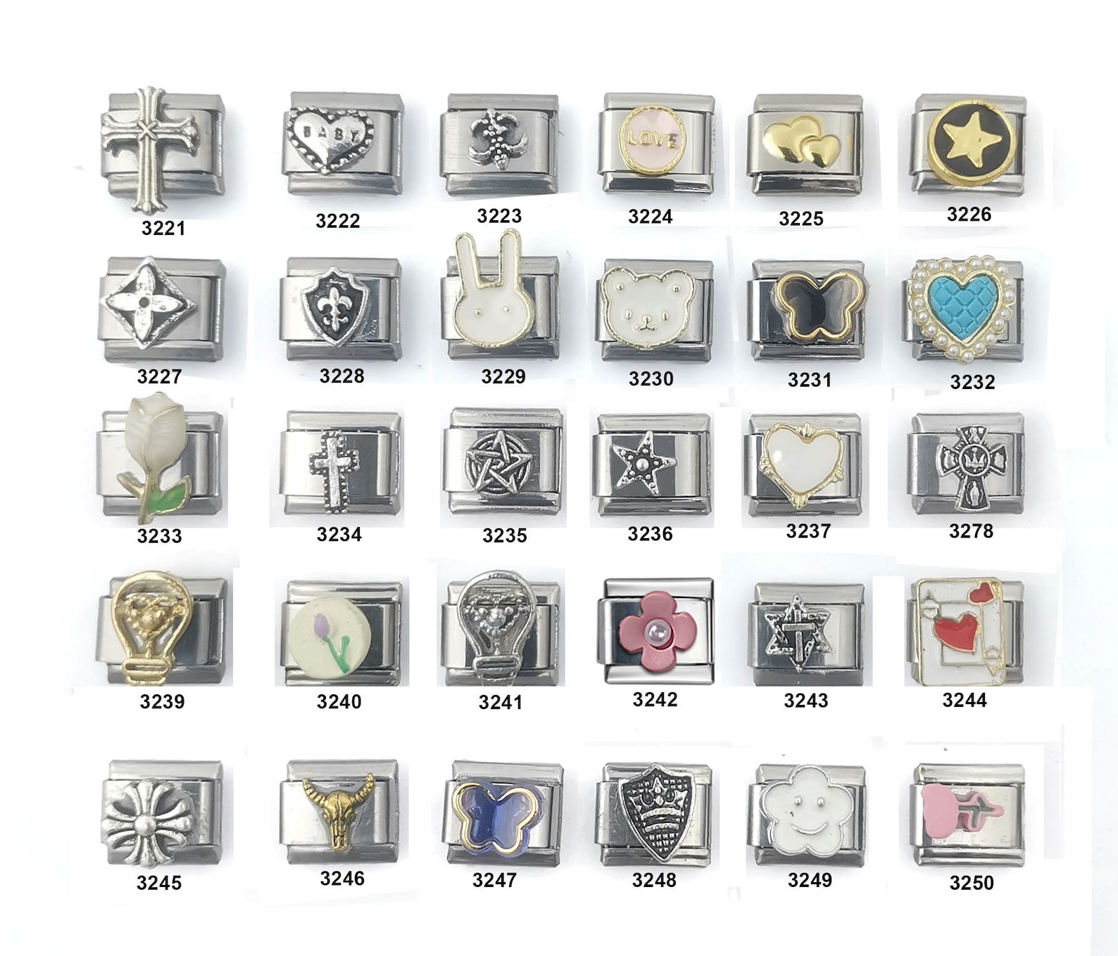 Italian Charms Classic 9mm Size Limited,gold and Stainless Charm Links