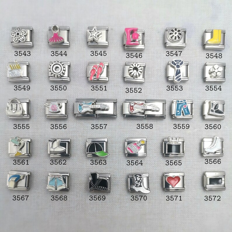 Italian Charms Classic 9mm Size Limited,gold and Stainless Charm Links