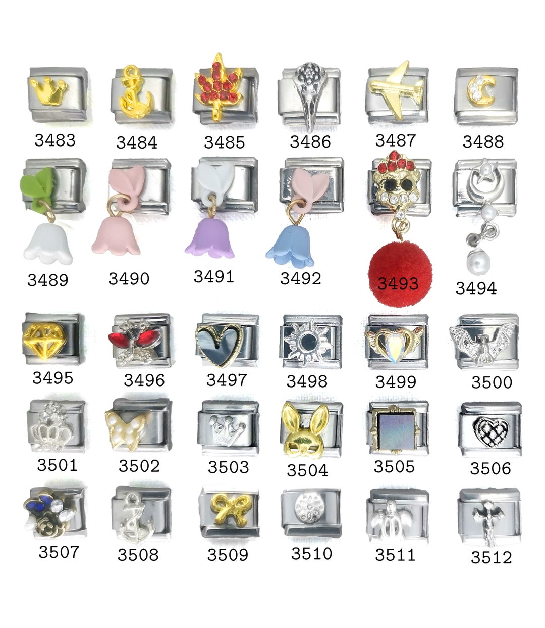 12pcs Bundle Charm Links 9mm Italian Style Charms Bracelet | UK