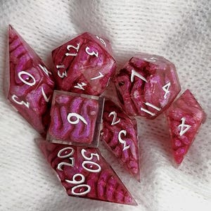 Red Blood Guts Brain Intestine Gore dice set (7 pieces)
