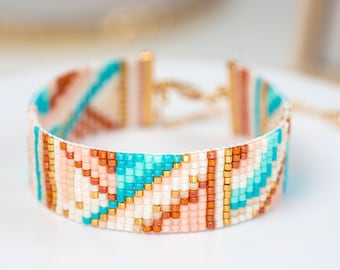 Desert Mosaic Bead Loom Pattern, Geometric Bracelet Pattern, Miyuki Delica 11/0, Seed Bead Pattern, PDF Digital Download DD-043