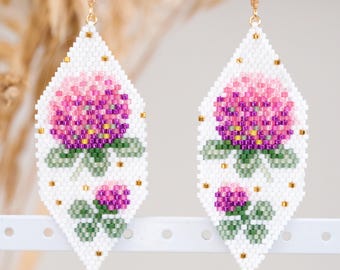 Clover Beaded Brıck Stıtch Earrings Brick Stitch Pattern (PDF Download) DD-037