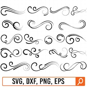 Swoosh bundle svg, Swish bundle svg, Swash underline svg, Swirls svg, Swishes lines dxf, Squiggle svg, Word underlines, Сommercial use