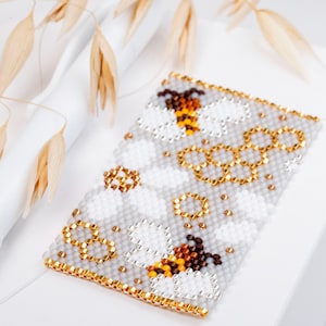 Bee Peyote Pen Wrap Beading PDF-mönster (Miyuki Delica 11/0)-DD-026