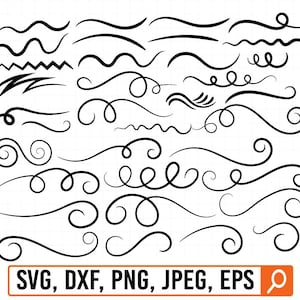 Kringel svg, Swish Bundle svg, Swoosh Bundle svg, Wort Unterstriche, Swash Unterstrich svg, Swishes Linien svg, Swashes Linien, Swooshs Linien