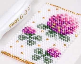 Clover Peyote Even Count  Pen Wrap Beading Pattern (Miyuki Delica 11/0)-DD-039