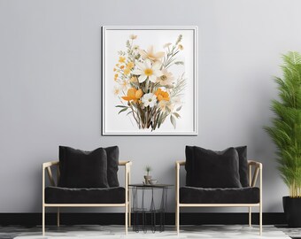 Wildflower Digital Print, printable wall art, flower wall art, floral wall prints, wildflower decor, botanical art print, neutral wall decor