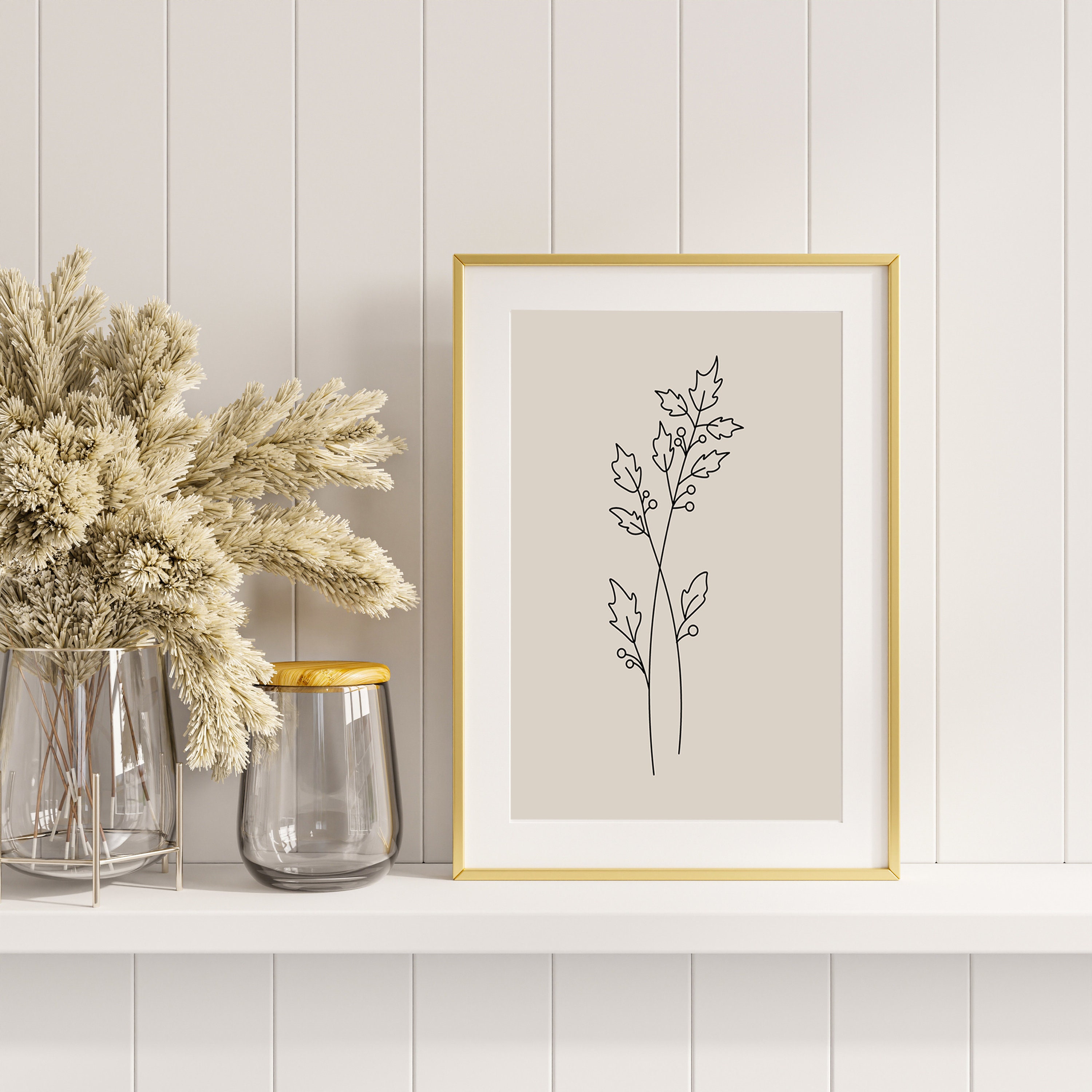 Flower Line Drawing Prints, Floral Wall Art, Flower Art Set of 3 ...